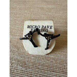 Black Micro Pave Michael Jordan Shoot Earrings Black With Crystal Details